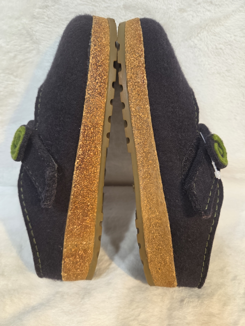 Haflinger Women's Alice Line Black Mary Jane Shoes with Green Swirl Accent - Picture 11 of 11